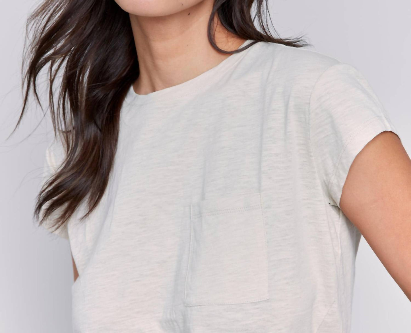Charlie B - Cap Sleeve Tee with Chest Pocket Detail