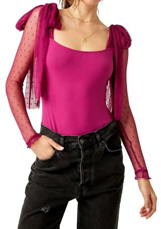 Free People - Tongue Tied Mesh Detail Bodysuit