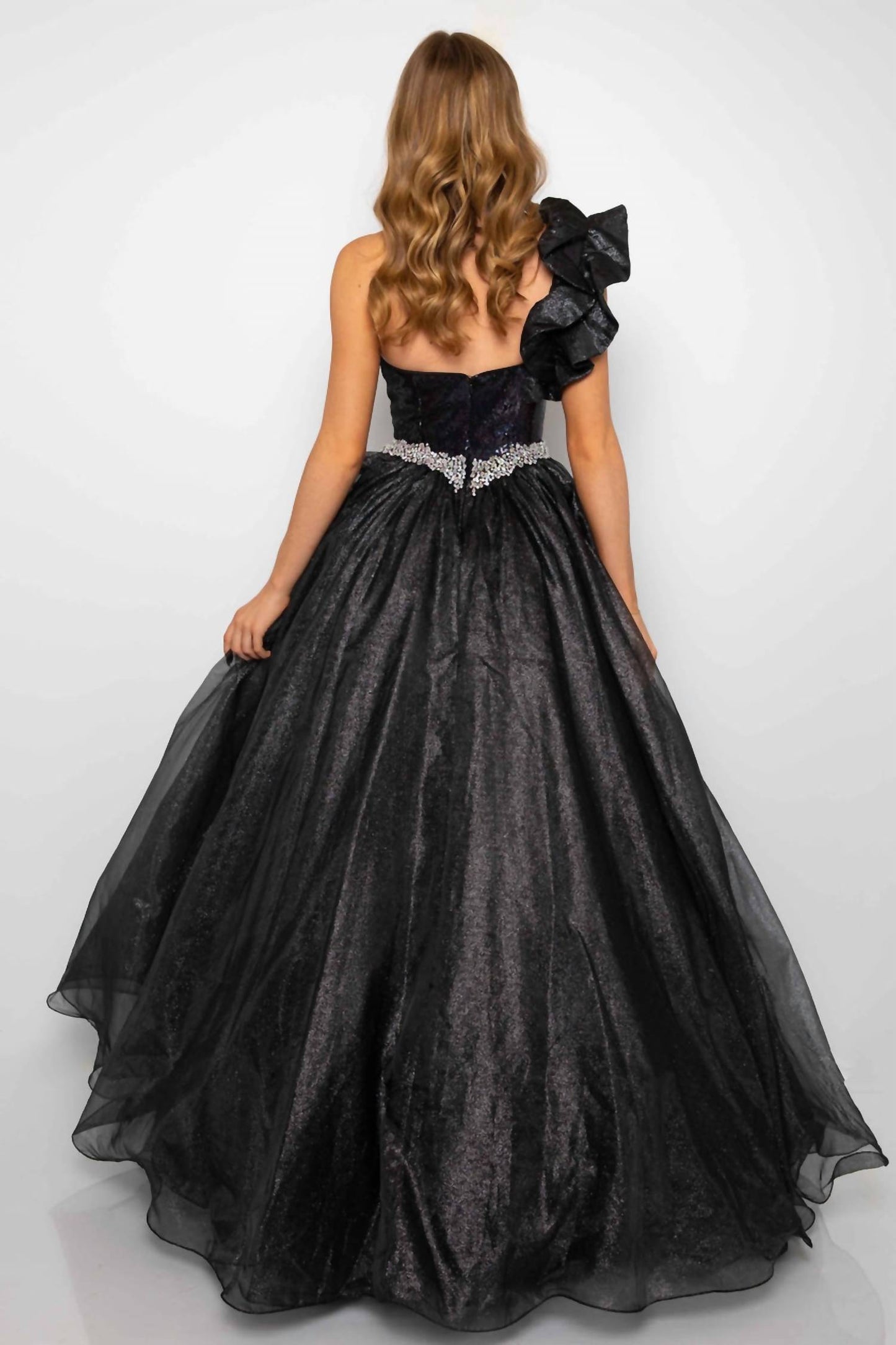 Ava Presley - One-shoulder Ruffle Ball Gown