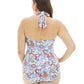 Kenneth Cole - Daydreamer Paisley High Neck One Piece Swimsuit - Plus Size