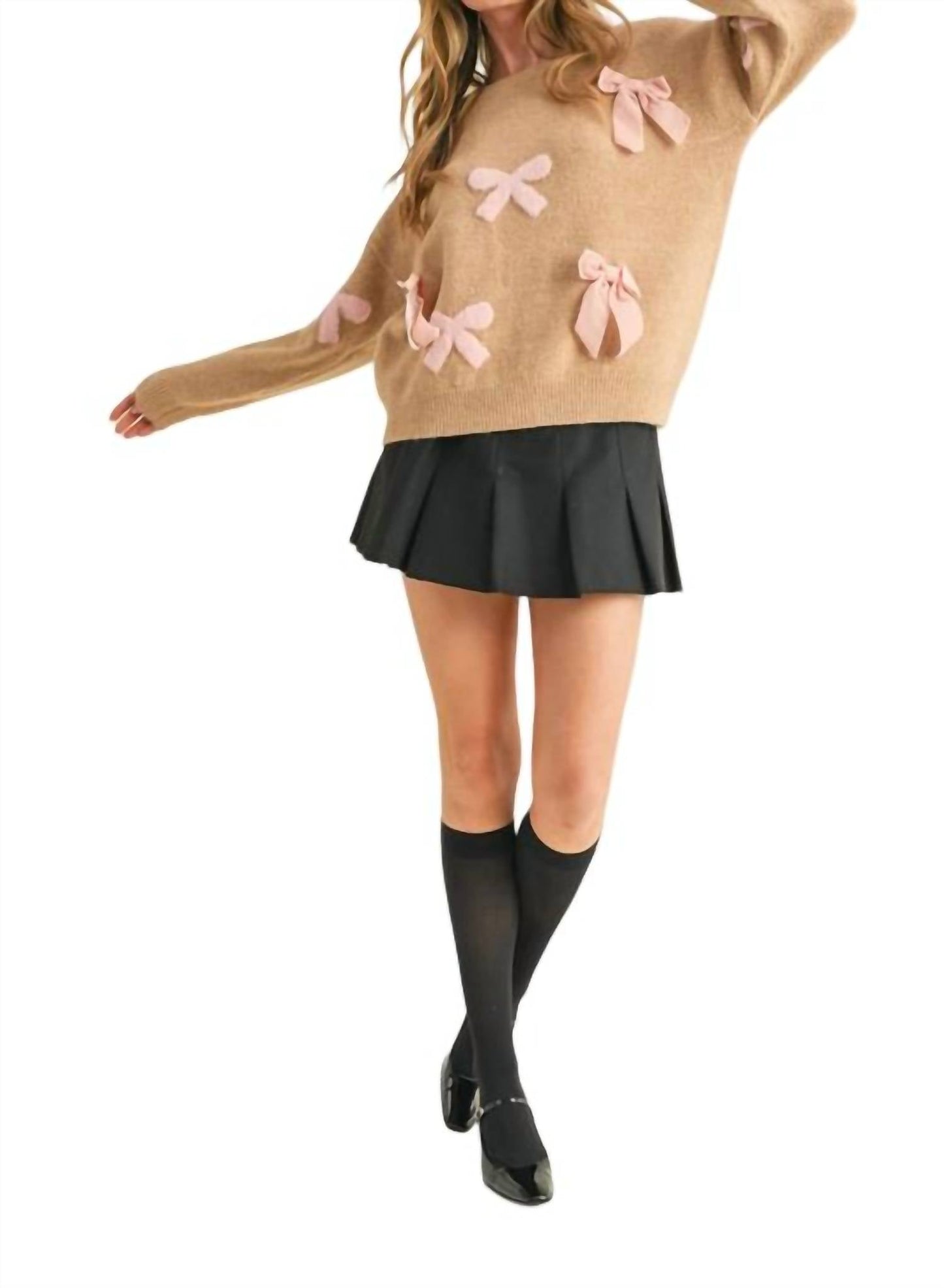 &Merci - Velvet Bow Knit Sweater