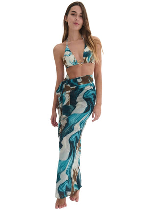 Nelblu - Pareo Olas Verde Wrap Skirt