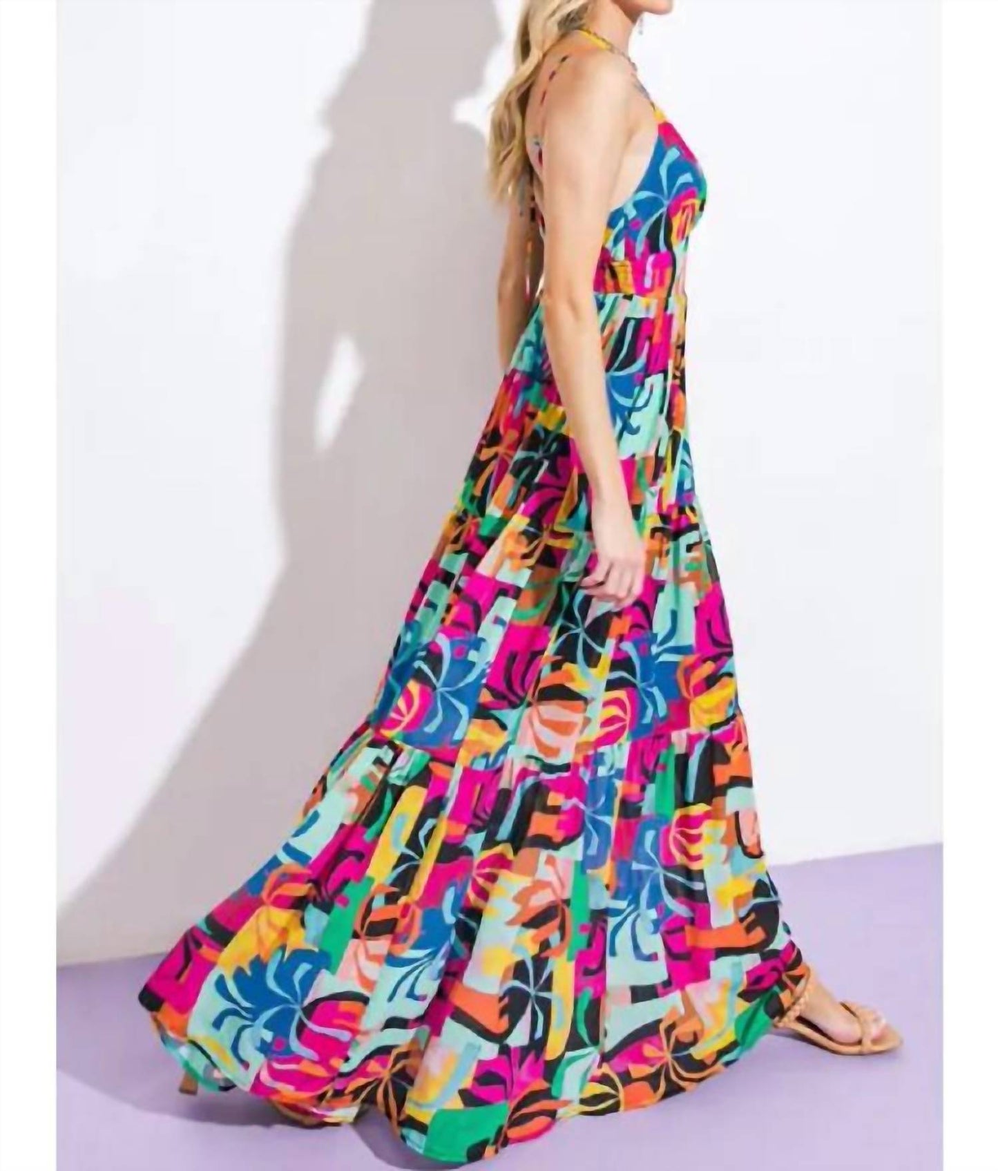 Flying Tomato - Abstract Print Maxi Dress