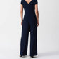Joseph Ribkoff - V-neck Wrap Front Wide Leg Jumpsuit