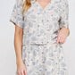 Allie Rose - Seashell Print Linen V-neck Top