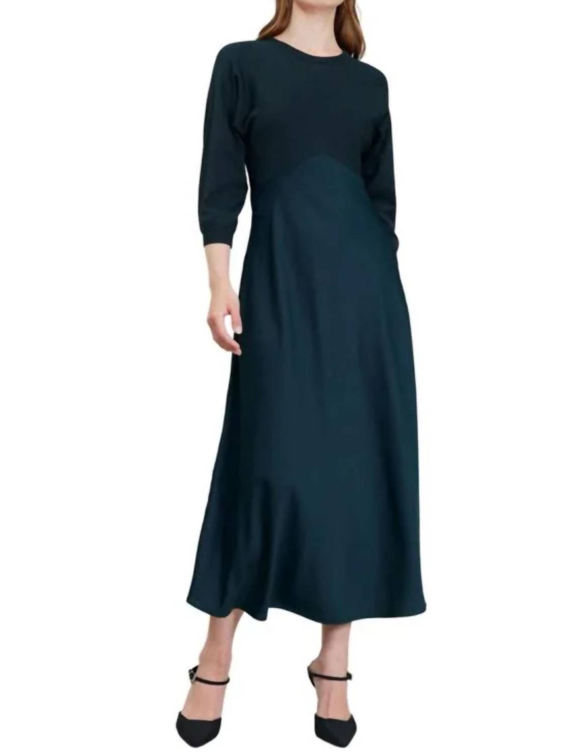 Current Air - Sweater Woven Combo Midi Dress