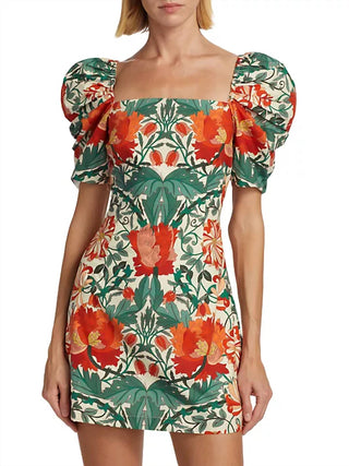 Cara Cara - Kelly Floral Puff-Sleeve Minidress