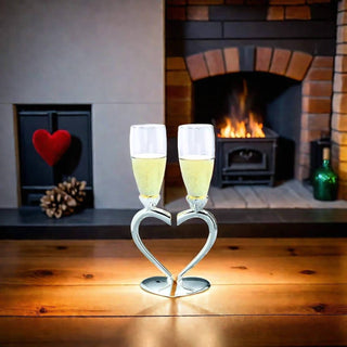 Creative Gifts International - Toasting Goblets With Heart Shaped Separating Base & Stem