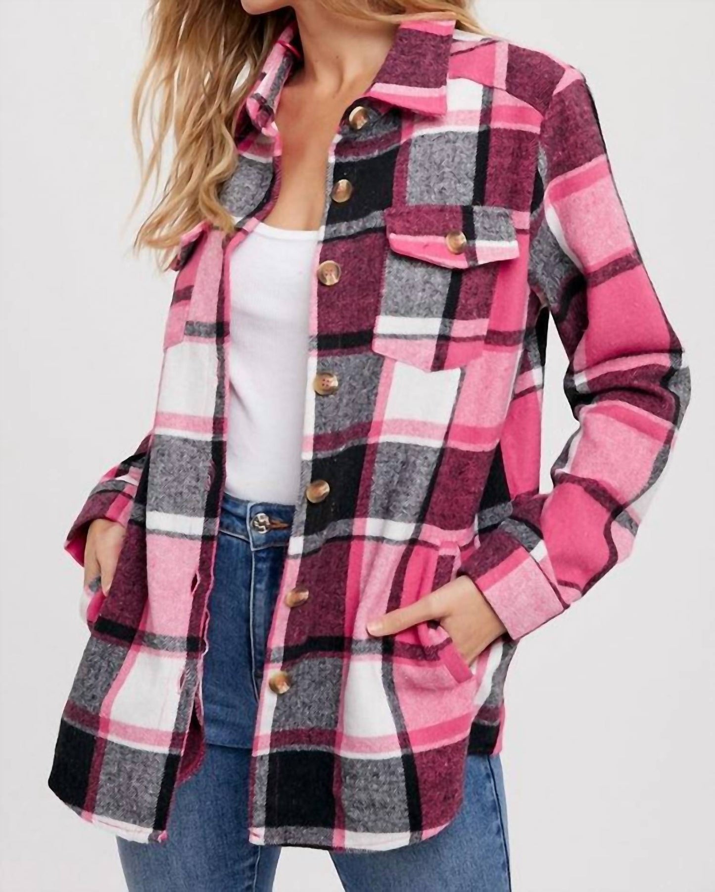 Bluivy - Flannel Plaid Shacket