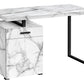 Computer Desk, Home Office, Laptop, Left, Right Set-Up, Storage Drawers, Work, Marble Look Laminate, Contemporary, Modern - White
