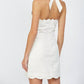 Fate - Halter V-neck Scallop Edge Mini Dress