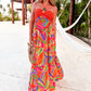 Flying Tomato - Sunset Getaway Crochet & Print Maxi Dress