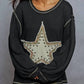 Pol - Long Sleeve Thermal Knit Star Patch Top