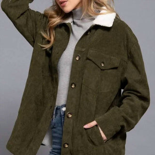 Active Usa - Faux Fur Corduroy Jacket