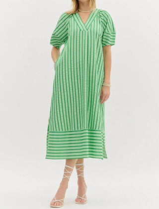 Entro - Stripe Midi Dress
