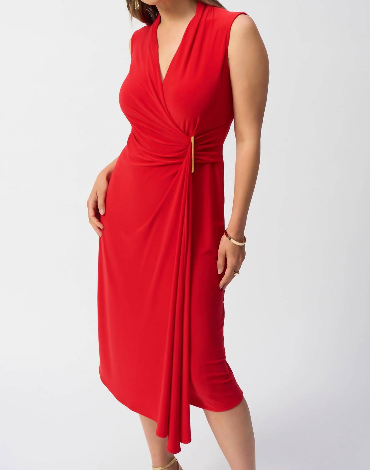 Joseph Ribkoff - Faux Wrap Midi Sheath Dress