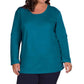 On The Plus Side - Jersey Long Sleeve U-Neck Tee - Plus