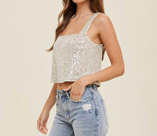 Wishlist - Sequin Relaxed Crop Tank