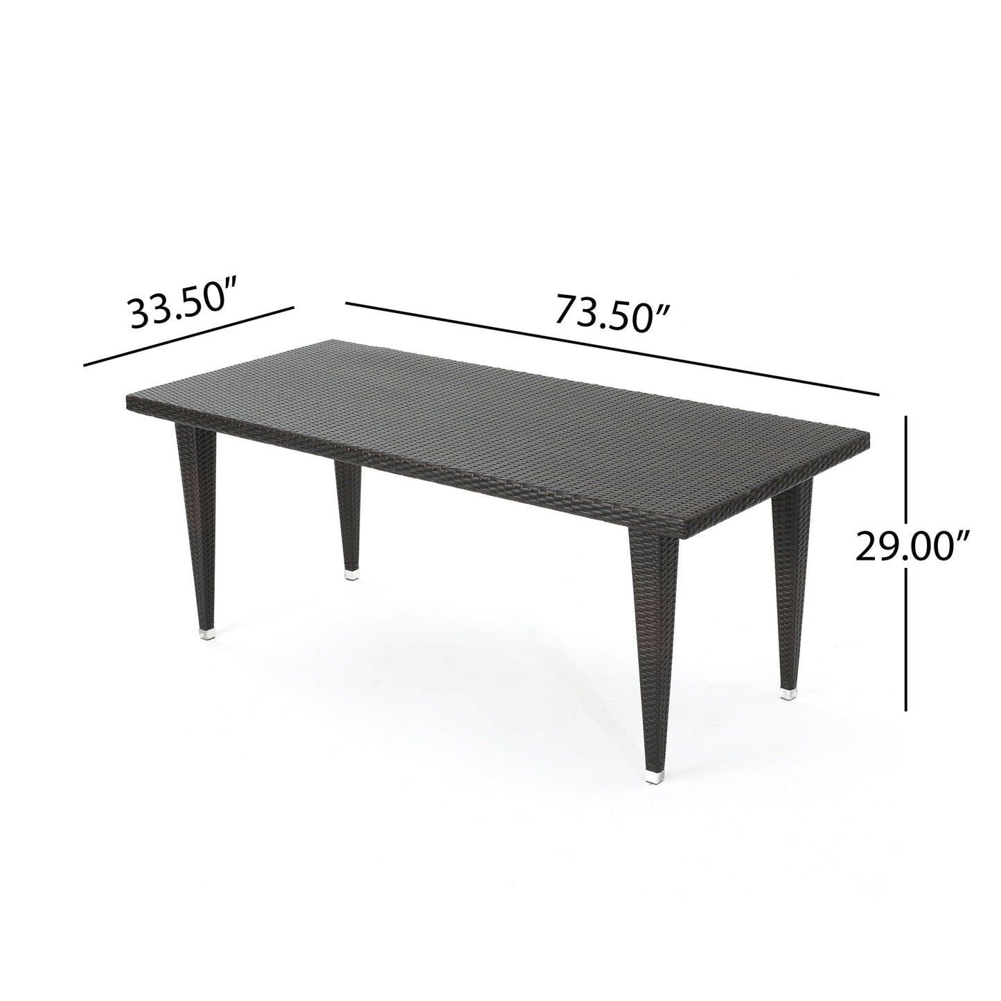 Reflect Outdoor Dining Table With Rattan Cover - Dark Gray