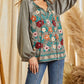 Andree By Unit - Velvety Embroidered Satin Blouse