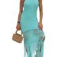 Mable - Crochet Knit Midi Dress