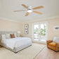 Ceiling Fan With LED Light, 6-Speed Wind, 5 Blades, Remote Control DC Motor