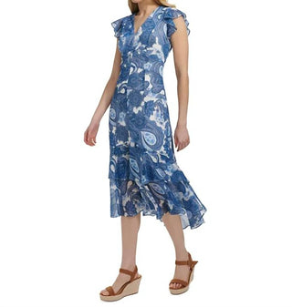 Tommy Hilfiger - Paisley Print Ruffled Midi Dress