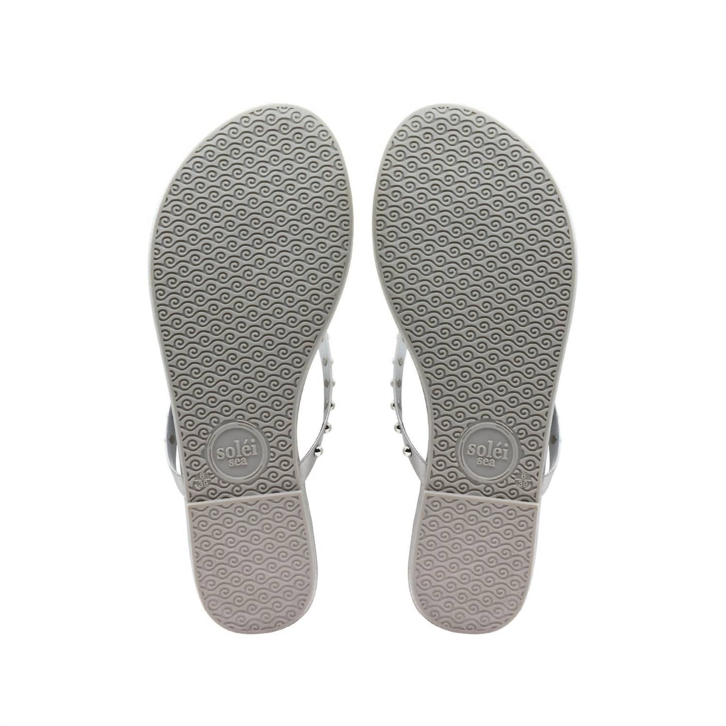 Solei Sea - Women's Indie Soho Silver With Studs Flip Flop
