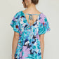 Entro - Floral Babydoll Ruffle Sleeve Top