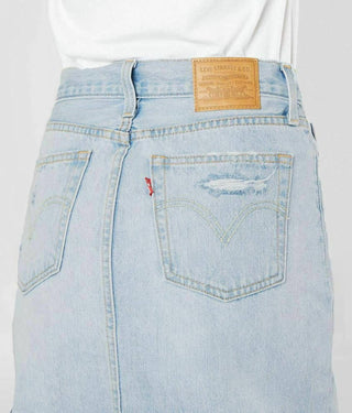 Levi'S - Denim Distressed Raw Hem Cotton Mini Skirt