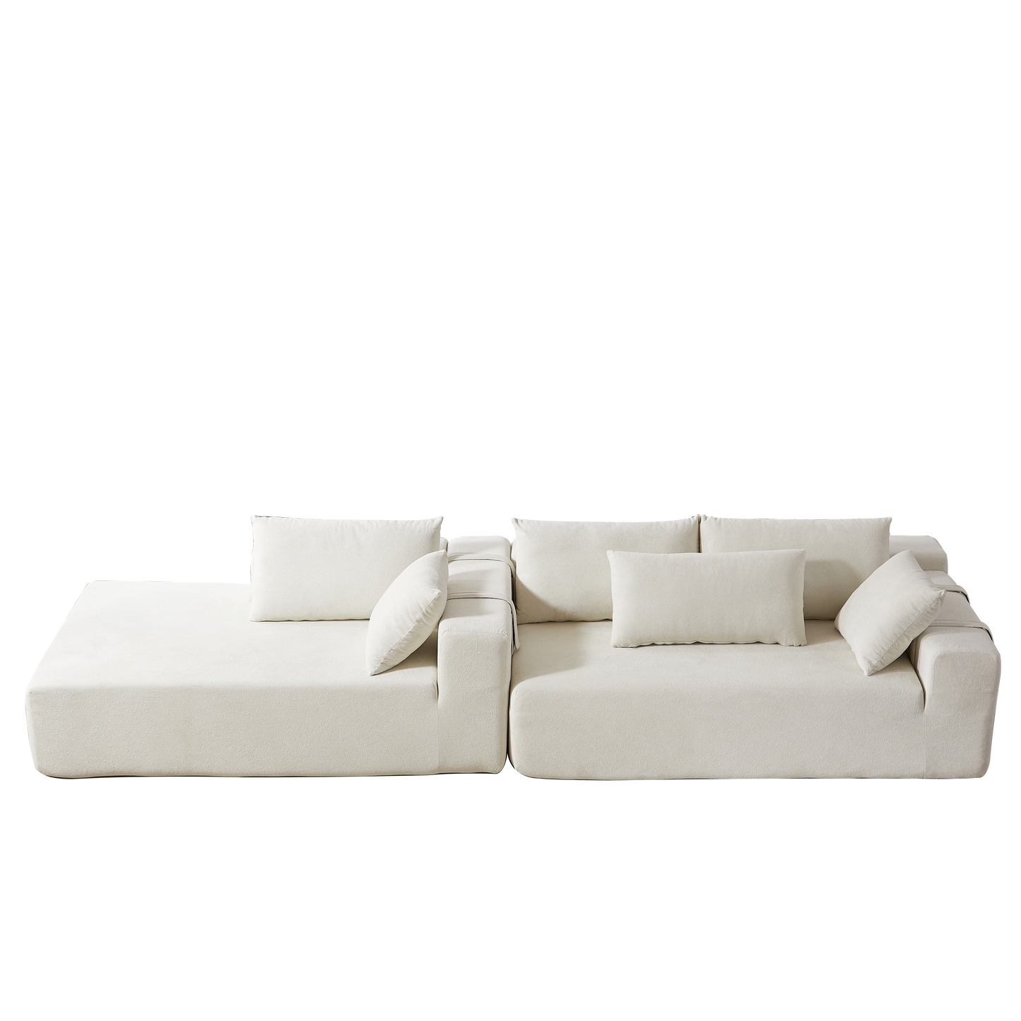 Modern Chenille Upholstered Sectional Sofa Couch Set