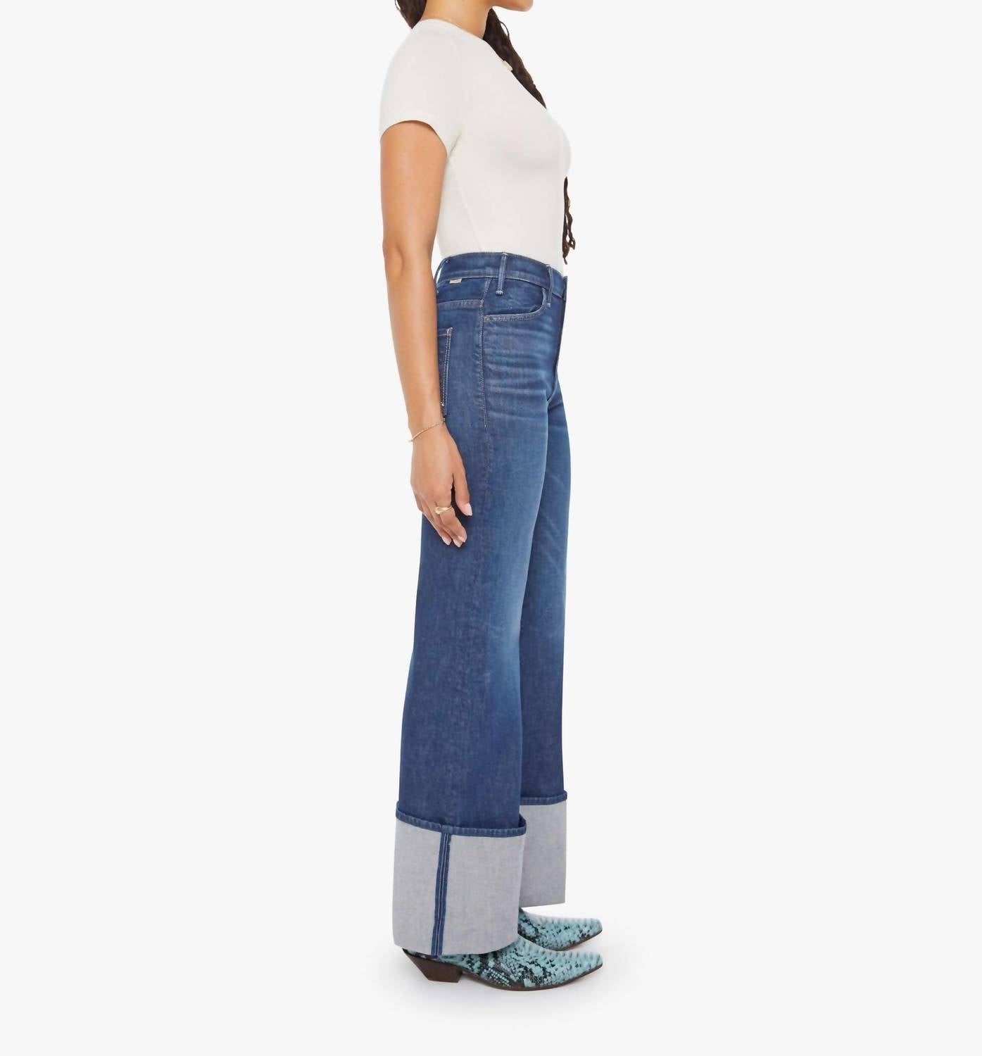 Mother - Lil Hustler Roller Sneak Cuff Jeans - Petite