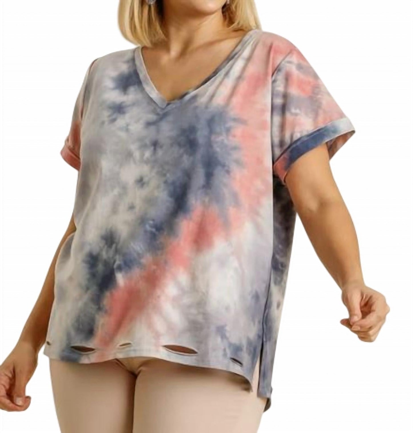 Umgee - Distressed Tie Dye Top