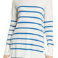 Caslon Lightweight Side Vent Tunic Sweater - Ivory Blue Stripe