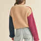 &Merci - Color Block Knit Sweater Cardigan