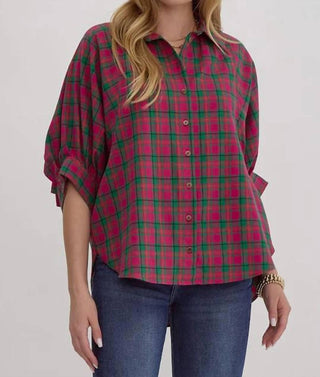 Entro - Making Memories Plaid Blouse