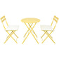 3 Pieces Patio Bistro Balcony Metal Chair Table Set - Yellow