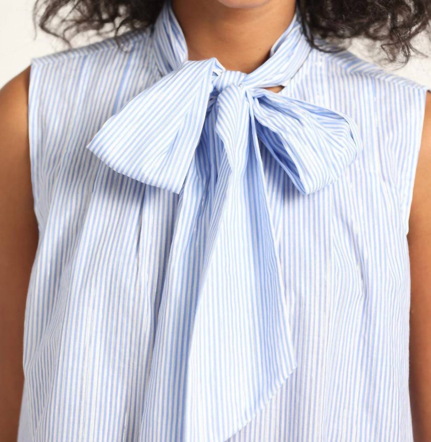 Derek Lam 10 Crosby - LUREX STRIPE TIE NECK TOP