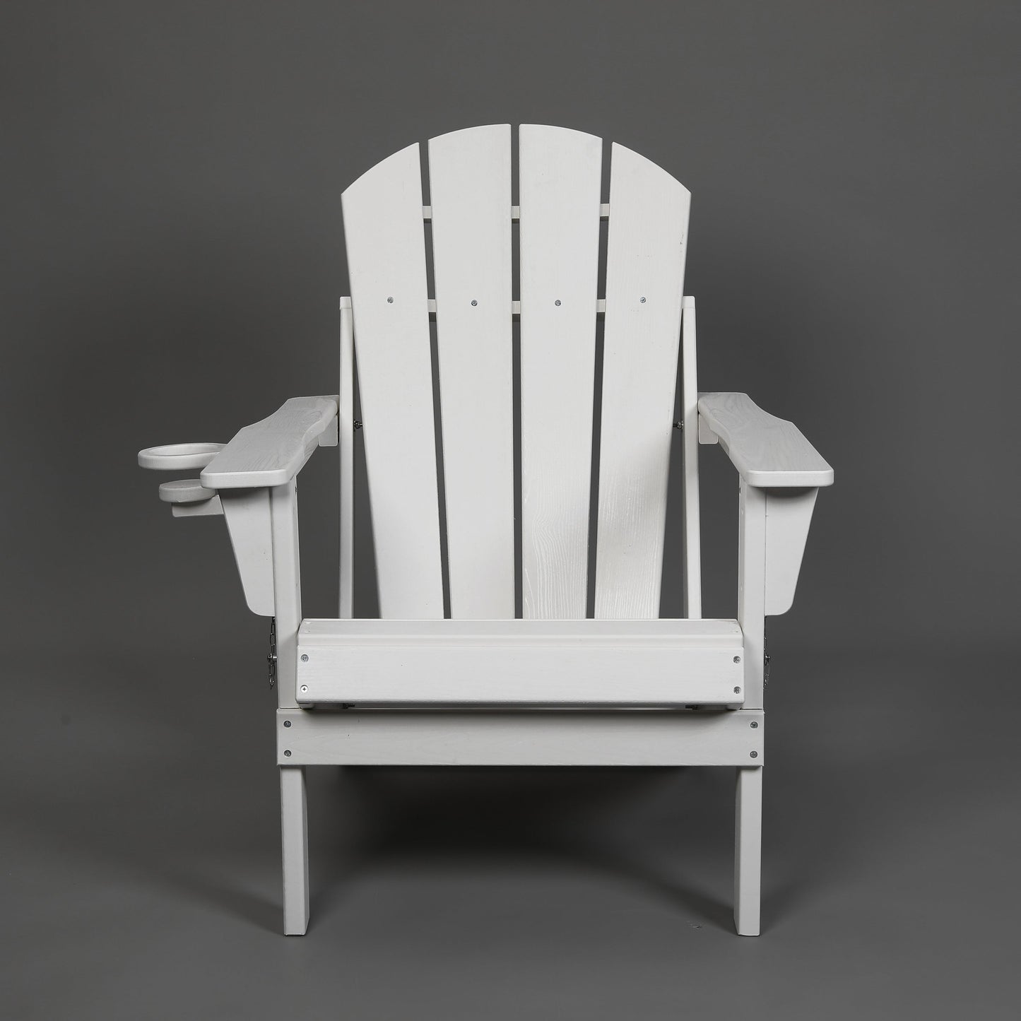 Folding Adirondack Chair with Dual Cup Holder - White