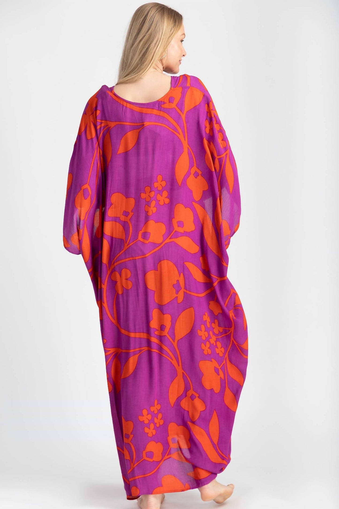 Saachi - Bold Floral Kaftan Dress