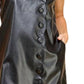 Tcec - Leather Asymmetrical Scallop Button Dress