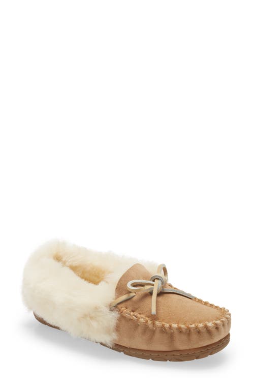 LLBean Wicked Good Genuine Shearling Moccasin Slipper - Natural