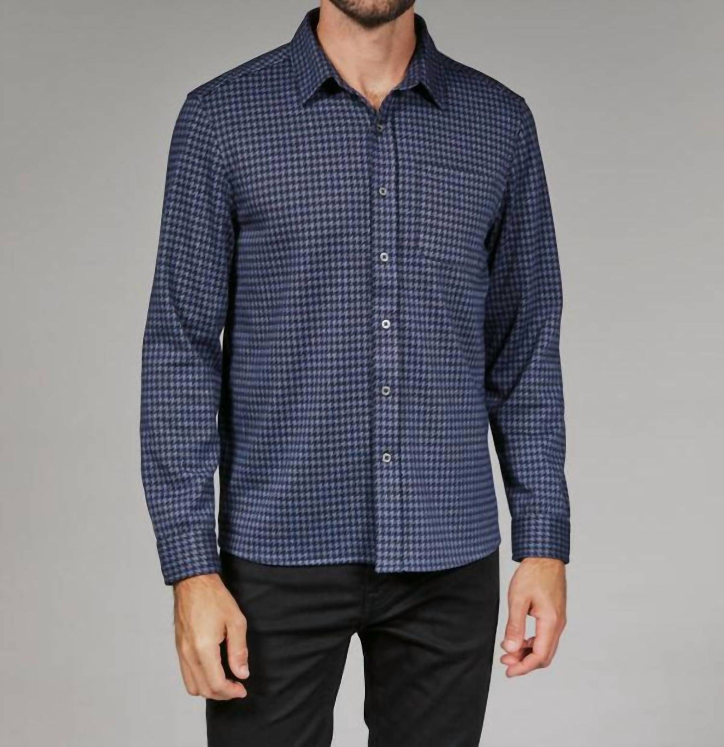 7Diamonds - Generation Knit Houndstooth Long Sleeve Shirt