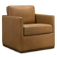 Darien Tan Leather Swivel Chair