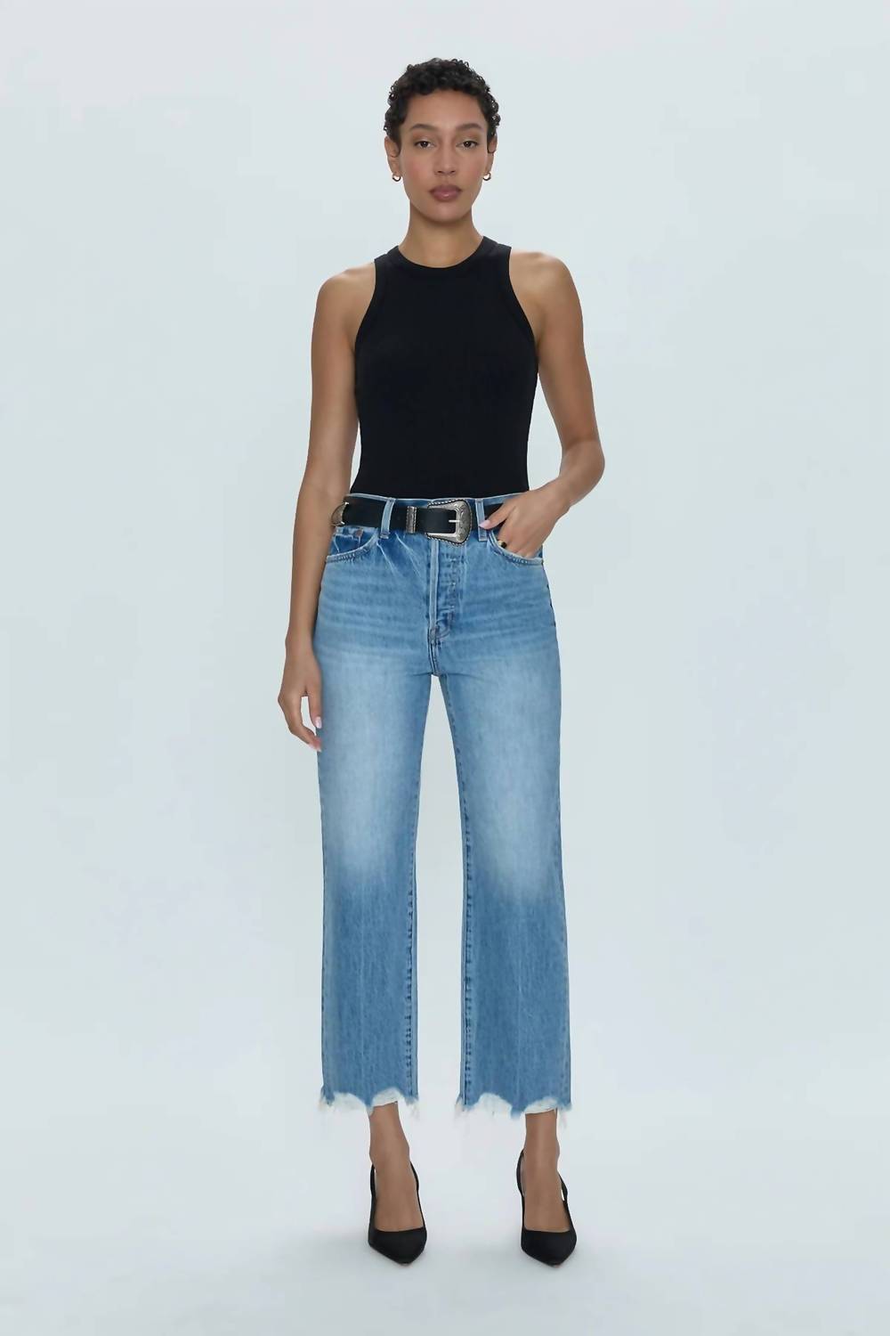 Pistola - Cassie Crop Super High Rise Straight Jeans