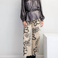 Easel - Flower Print Washed Wide Pants