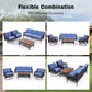GO 4 Pieces Patio Furniture Set with Swivel Chairs Outdoor Wicker Sofas