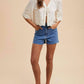 Anniewear - Tie Front Embroidered Blouse