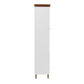 White MDF Display Storage Cabinet with Glass Doors and Adjustable Shelves