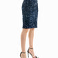 Nicole Miller - Sophia Velvet Sequin Knee Length Skirt